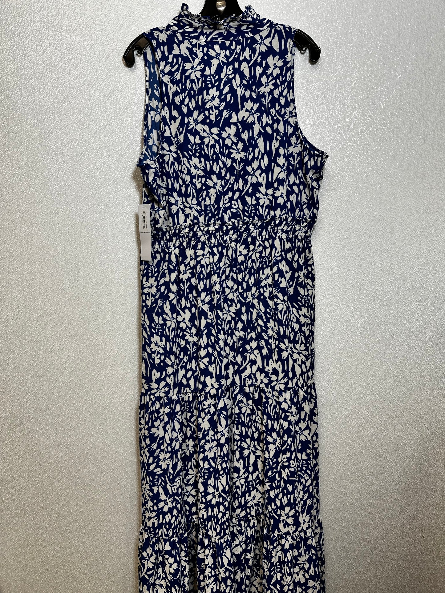 Dress Casual Maxi By London Times In Blue White, Size: 12