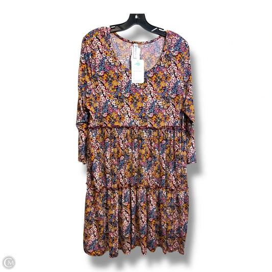 Dress Casual Midi By Paisley Grace In Floral Print, Size: Xl