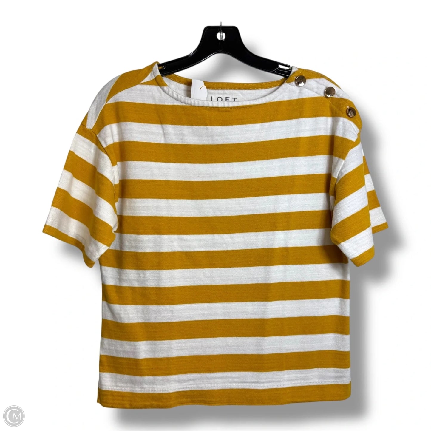 Top Short Sleeve By Loft In Striped Pattern, Size: Xs