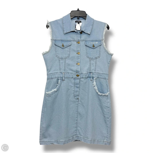 Dress Casual Short By Bebe In Blue Denim, Size: L