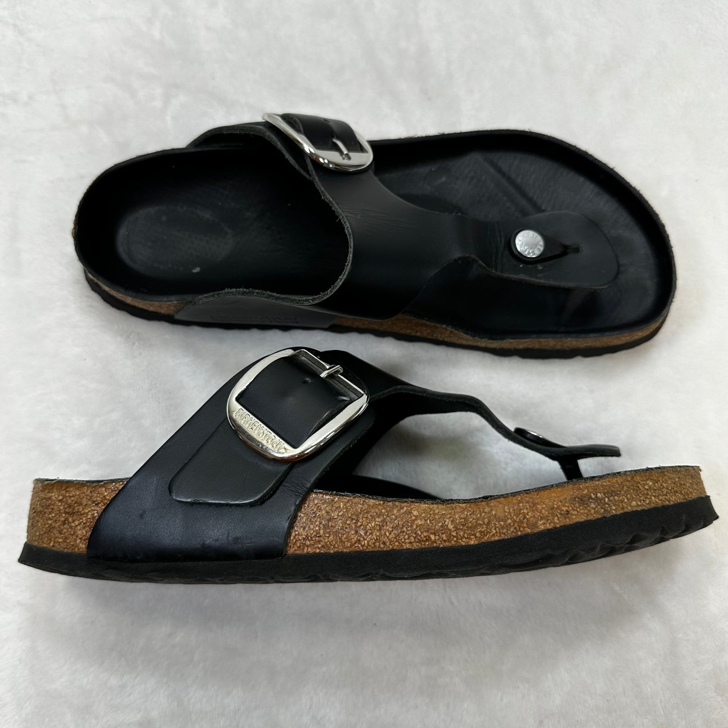 Sandals Flats By Birkenstock In Black, Size: 9