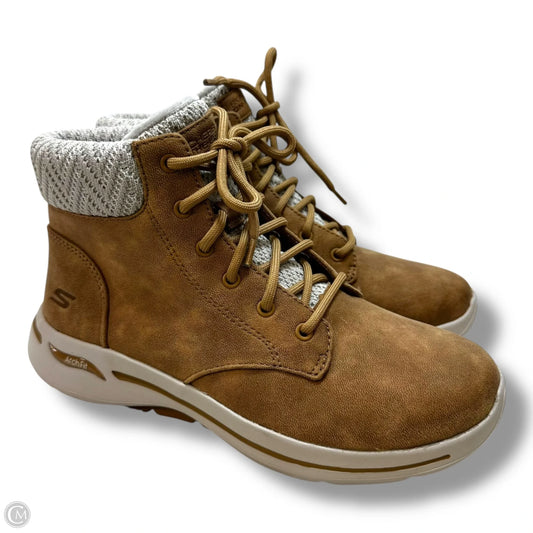 Boots Ankle Flats By Skechers In Tan, Size: 8