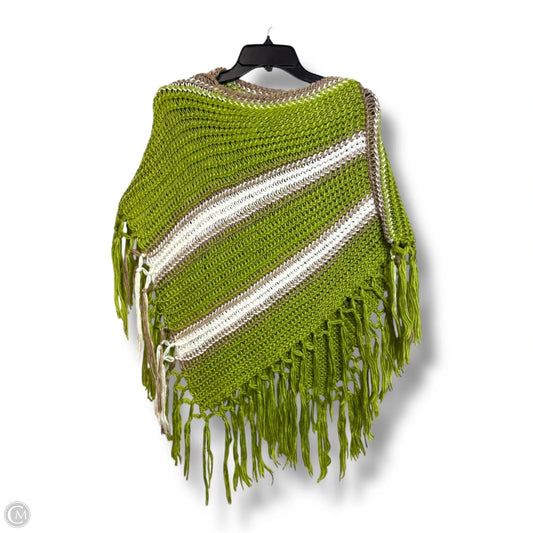 Poncho By Clothes Mentor In Green & Tan, Size: 0