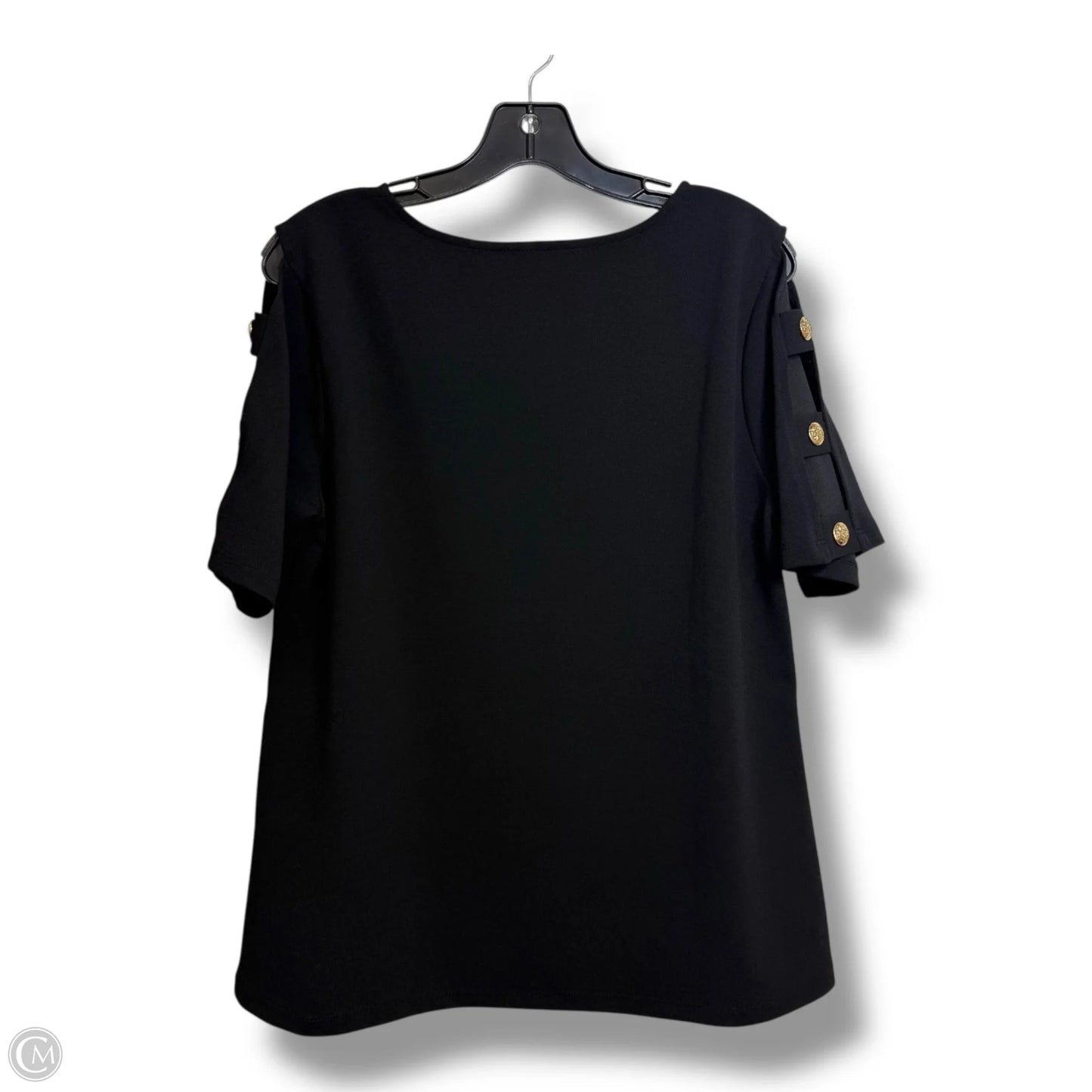 Top Short Sleeve By Dennis Basso Qvc In Black, Size: M