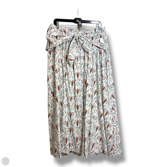 Skirt Casual Midi By Anthropologie In Floral Print, Size: L