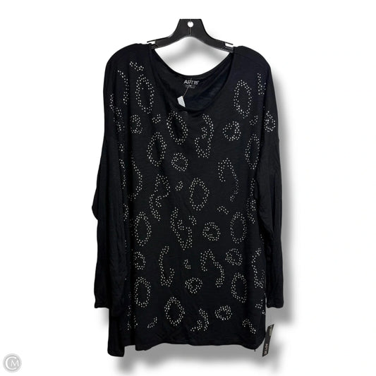 Top Long Sleeve By Apt 9 In Black, Size: 2x