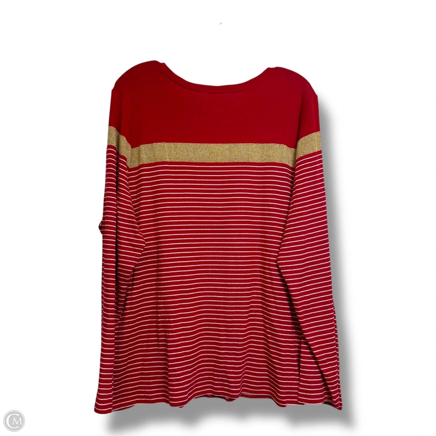 Top Long Sleeve By Charter Club In Red, Size: 3x