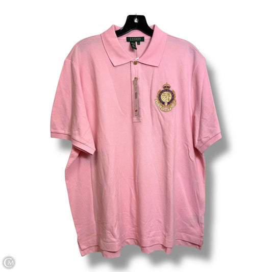Top Short Sleeve By Lauren By Ralph Lauren In Pink, Size: 2x