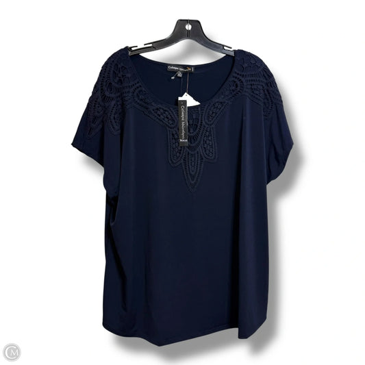Top Short Sleeve By Catherine Malandrino In Navy, Size: 2x