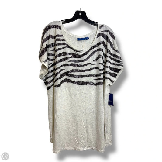 Top Short Sleeve By Apt 9 In Ivory, Size: 2x