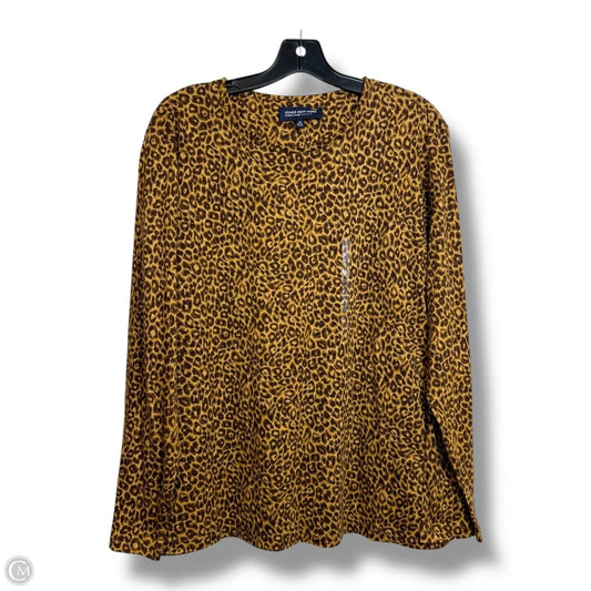 Top Long Sleeve By Jones And Co In Animal Print, Size: 2x