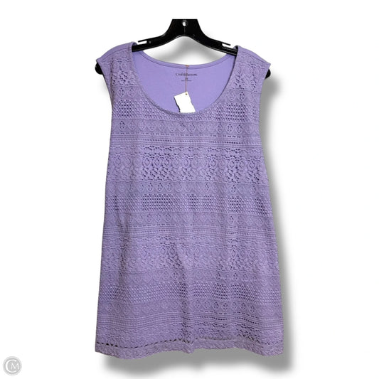 Top Sleeveless By Croft And Barrow In Purple, Size: 2x