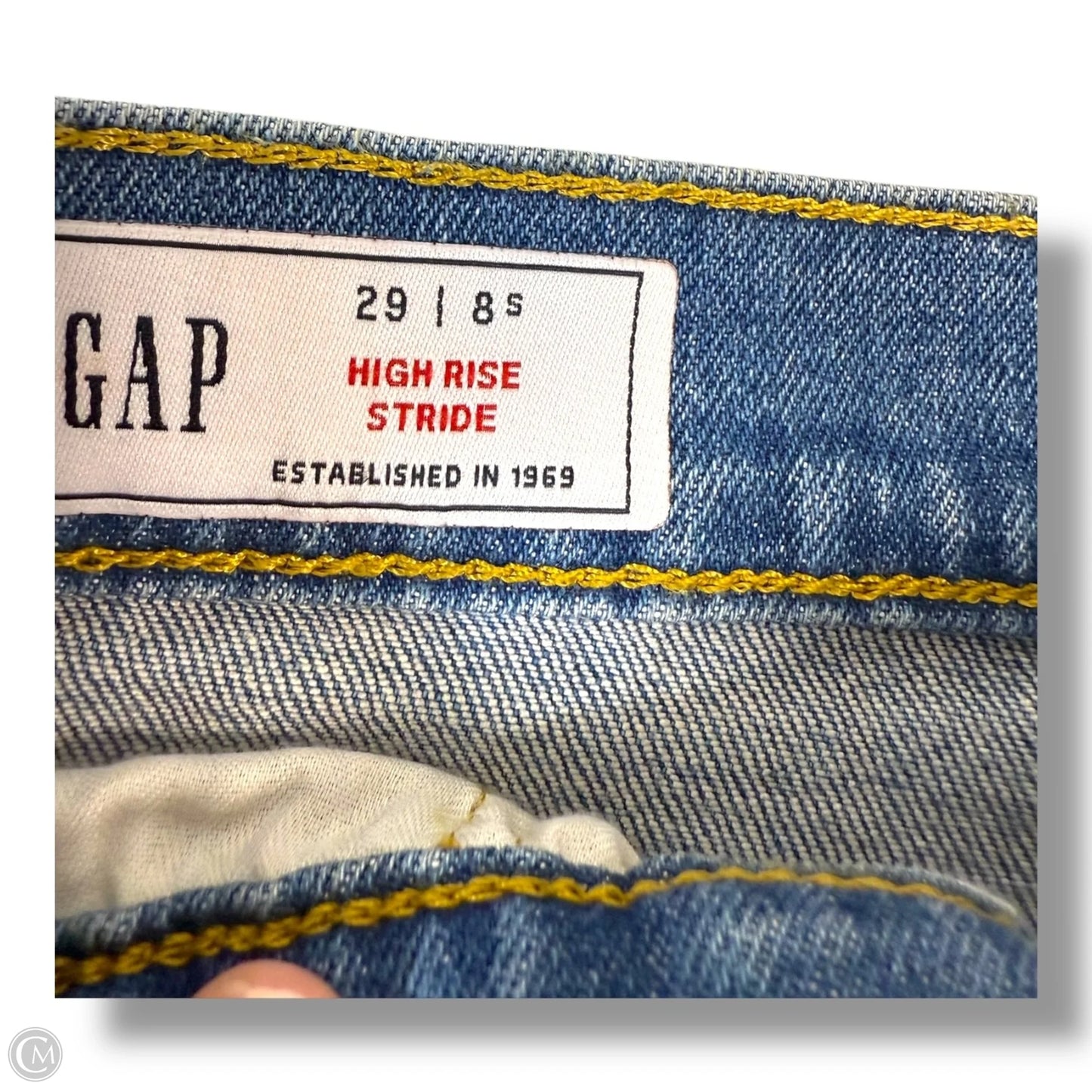 Jeans Wide Leg By Gap In Blue Denim, Size: 8