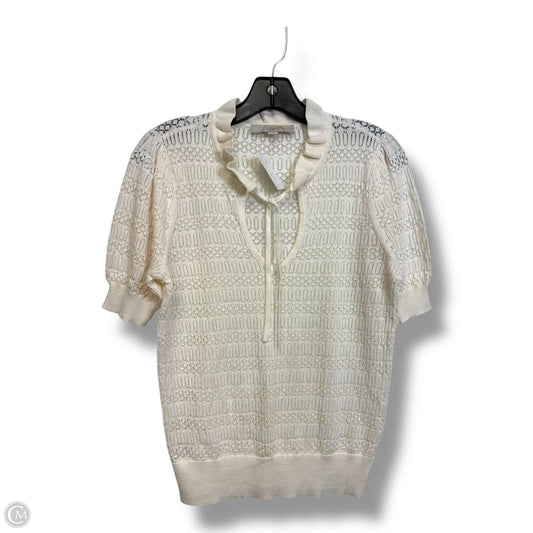 Top Short Sleeve By Loft In Cream, Size: S