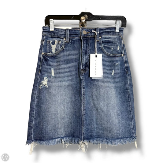 High rise Skirt Mini & Short By Risen In Blue Denim, Size: S