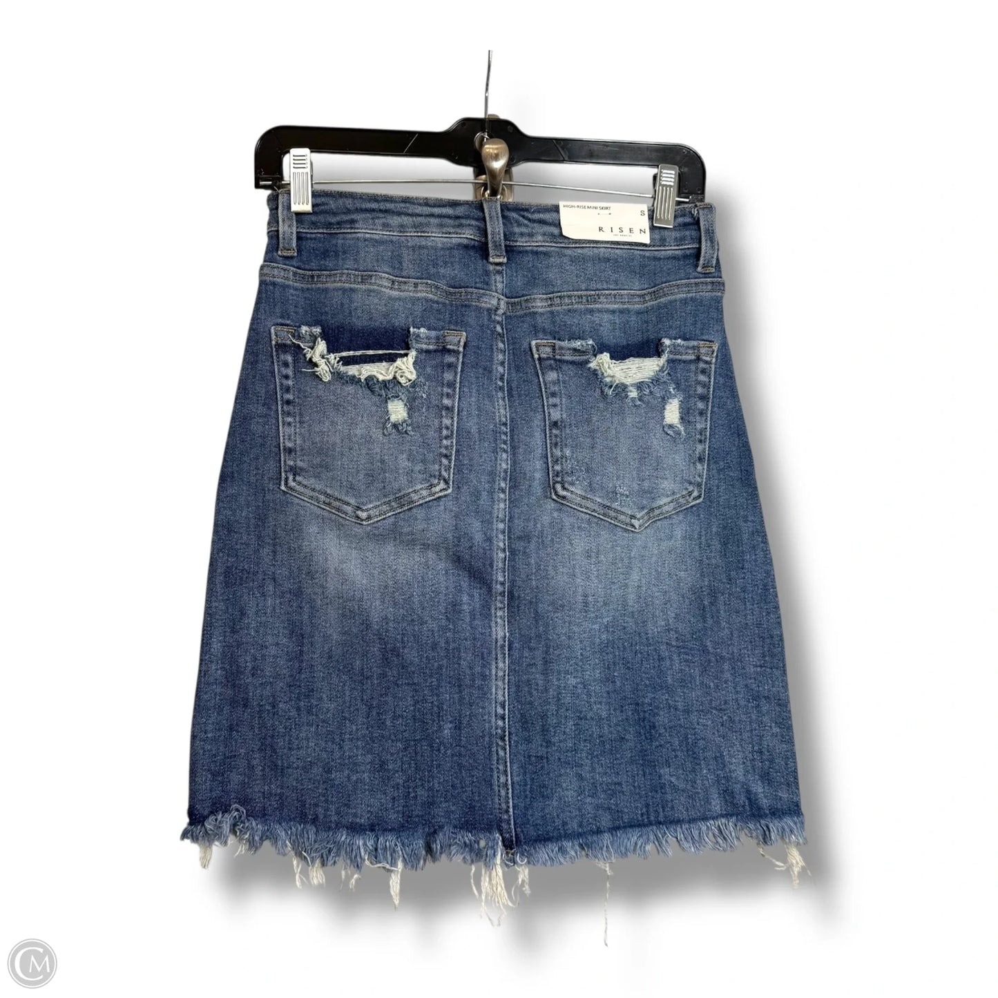 High rise Skirt Mini & Short By Risen In Blue Denim, Size: S