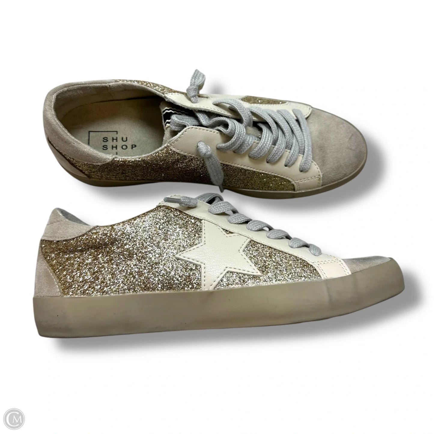 Shoes Sneakers By Shu Shop In Gold, Size: 8.5