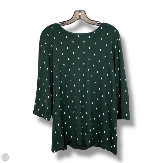 Top Long Sleeve By Cj Banks In Green, Size: 1x