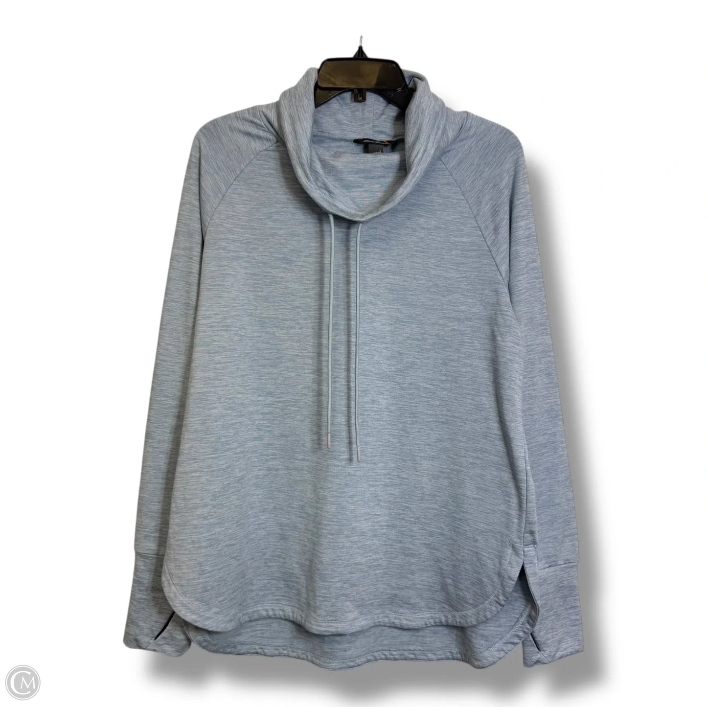 Athletic Top Long Sleeve Collar By Eddie Bauer In Blue, Size: L