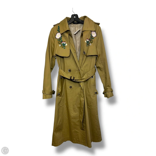 Coat Trench Coat By Few Moda In Tan, Size: M