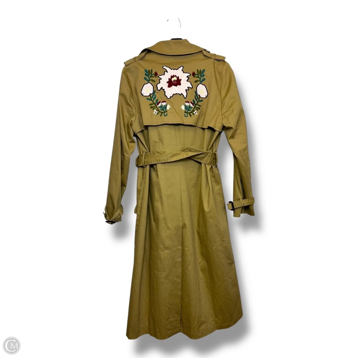 Coat Trench Coat By Few Moda In Tan, Size: M