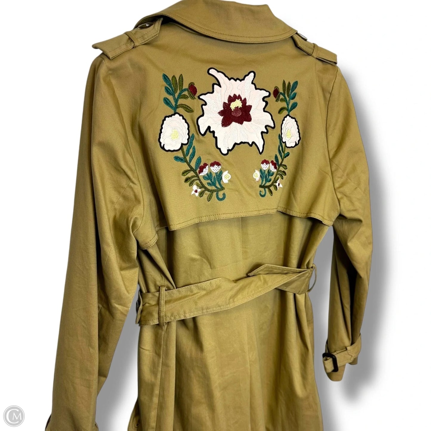 Coat Trench Coat By Few Moda In Tan, Size: M