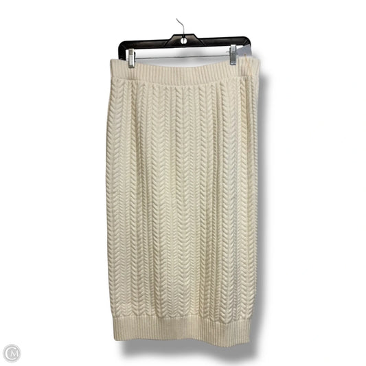 Skirt Midi By Banana Republic In Ivory, Size: M