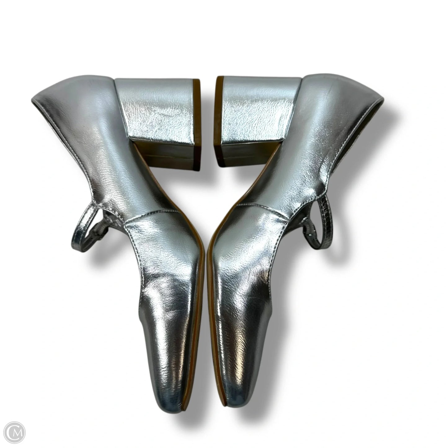 Shoes Heels Block By Steve Madden In Silver, Size: 7.5