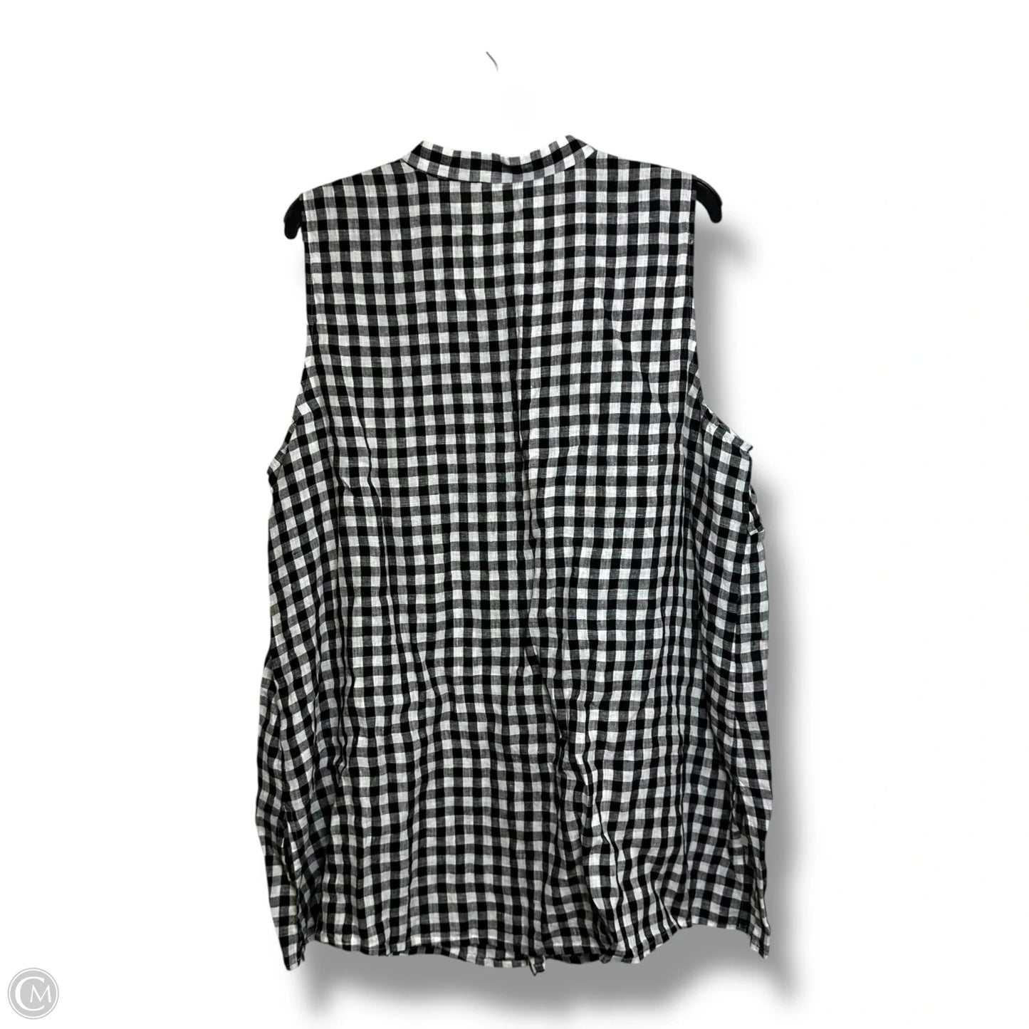 Top Sleeveless By Eileen Fisher In Plaid Pattern, Size: 1x