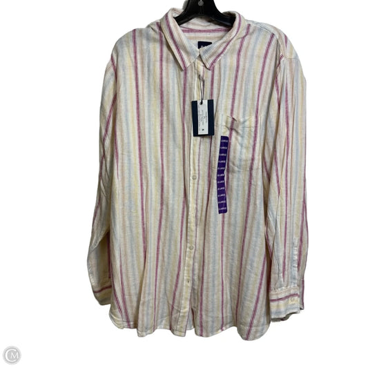 Top Long Sleeve By Gap In Striped Pattern, Size: Xxl