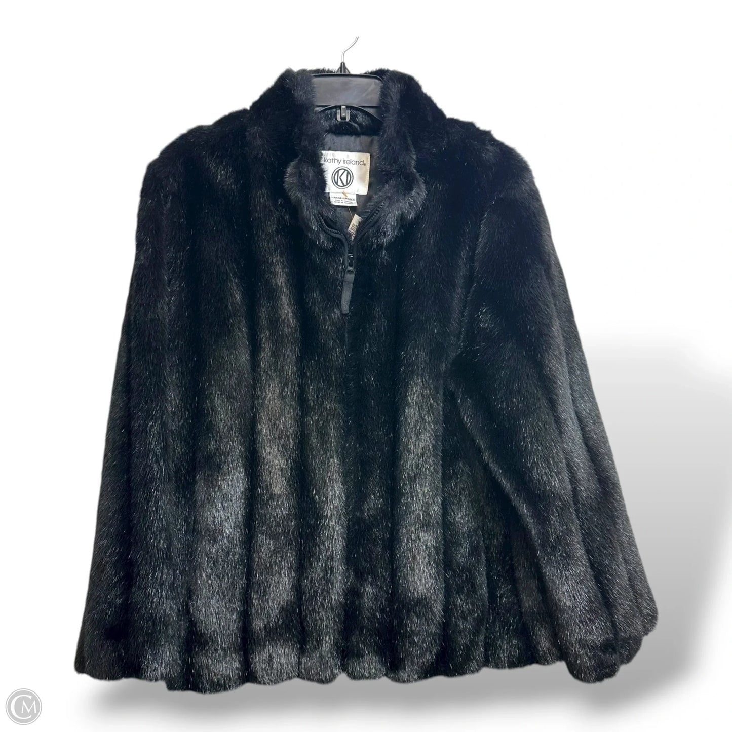 Coat Faux Fur & Sherpa By Kathy Ireland In Black, Size: L