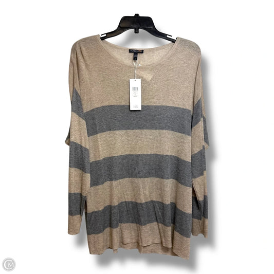 Top Long Sleeve By Eileen Fisher In Brown & Grey, Size: 1x