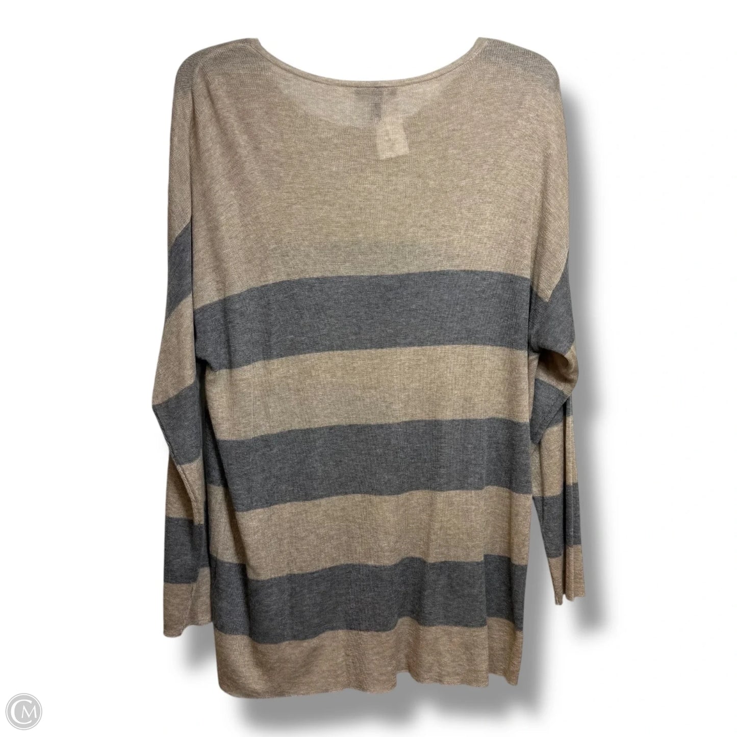 Top Long Sleeve By Eileen Fisher In Brown & Grey, Size: 1x