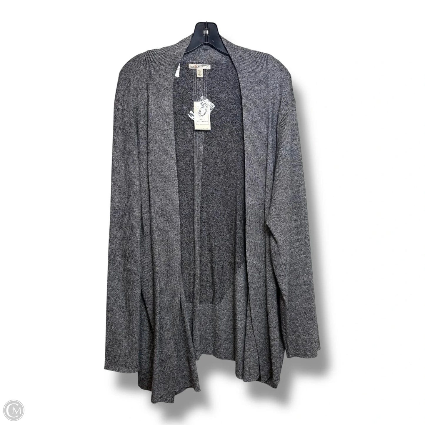 Cardigan By Dana Buchman In Grey, Size: 3x