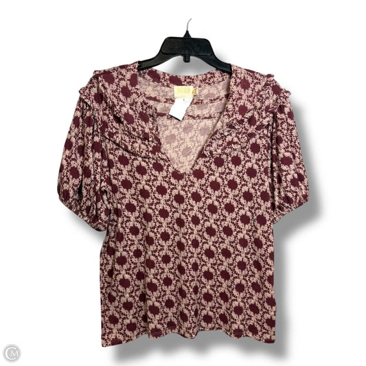 Top Short Sleeve By Nation In Multi-colored, Size: M
