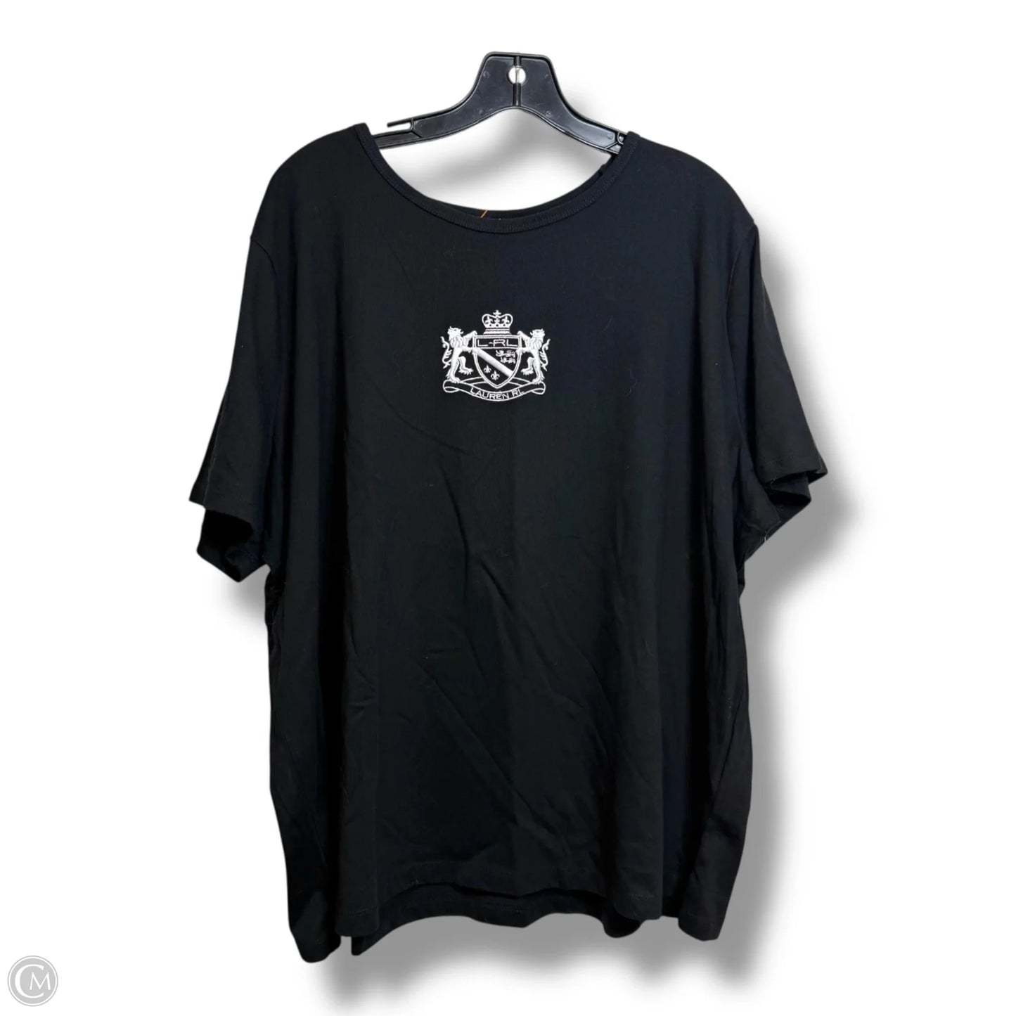 Top Short Sleeve By Ralph Lauren In Black, Size: 3x