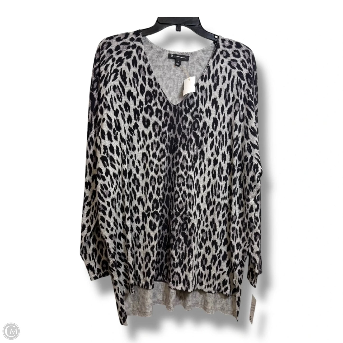 Top Long Sleeve By Inc In Animal Print, Size: 2x
