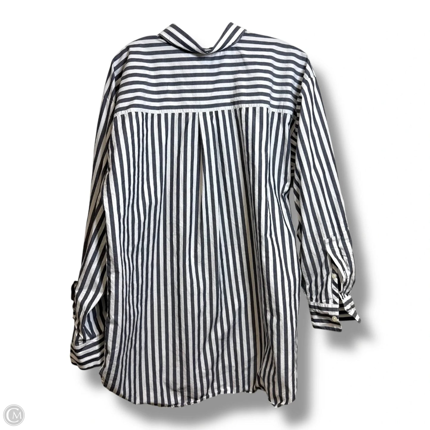 Blouse Long Sleeve By Loft In Striped Pattern, Size: L