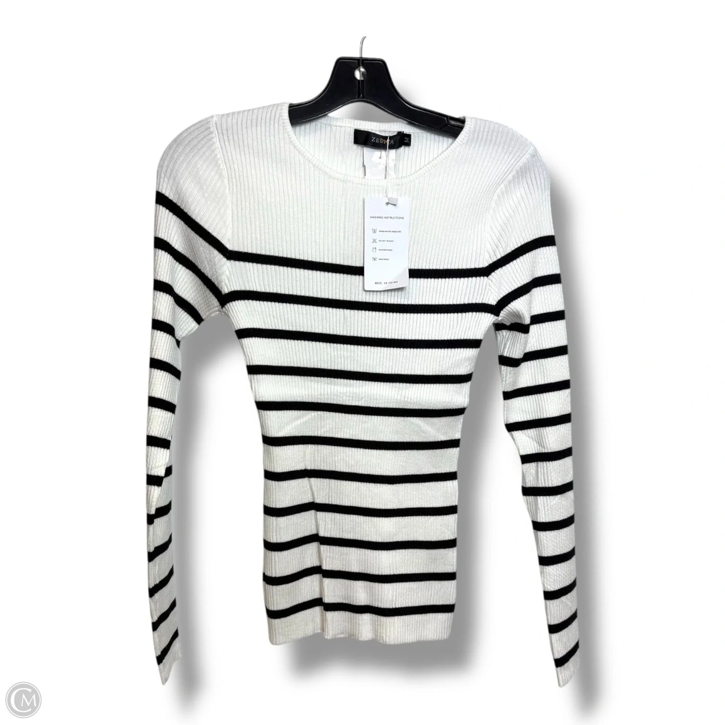 Top Long Sleeve By Zesica In Striped Pattern, Size: M
