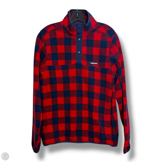 Sweatshirt Collar By Lands End In Plaid Pattern, Size: S