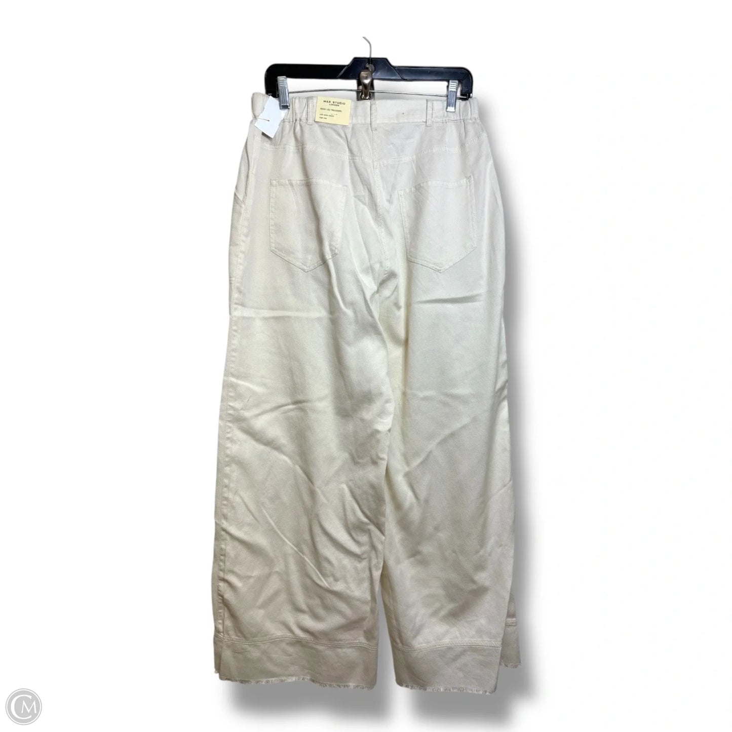 Pants high rise Wide Leg By Max Studio In Cream, Size: L