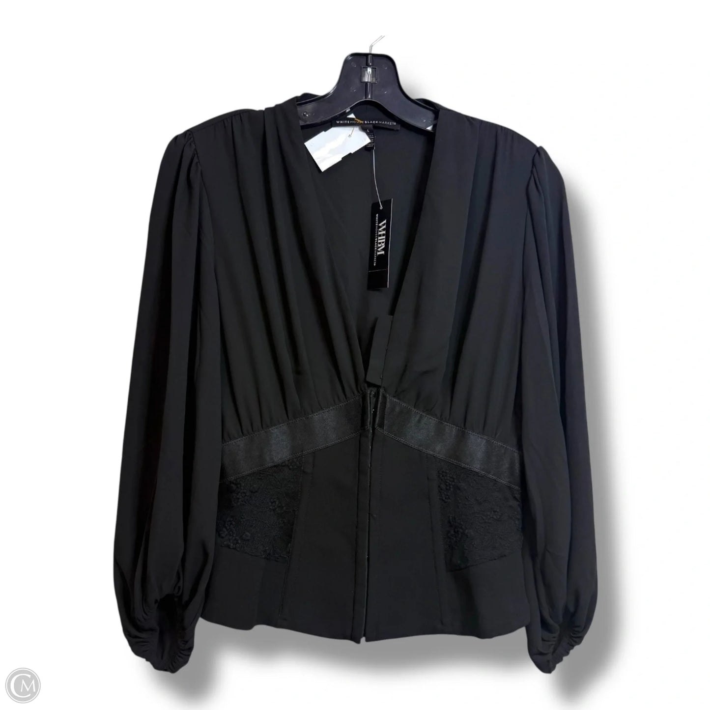 Blouse Long Sleeve By White House Black Market In Black, Size: 4