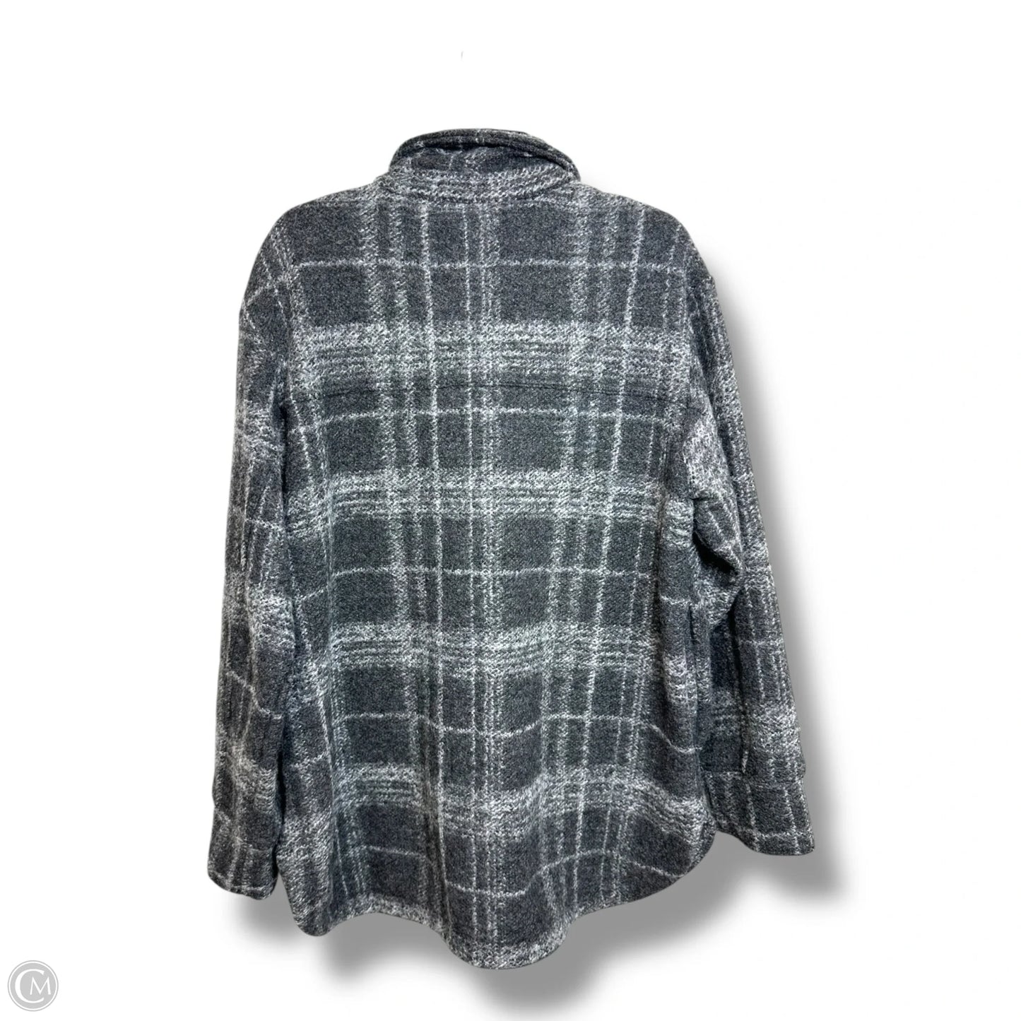 Jacket Shirt By Banana Republic In Plaid Pattern, Size: L