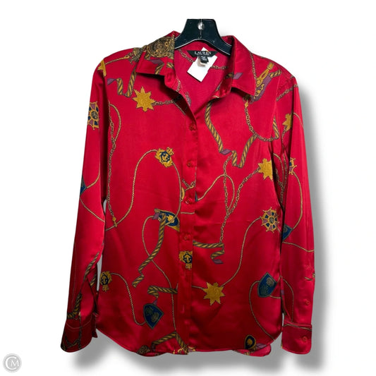 Blouse Long Sleeve By Lauren By Ralph Lauren In Red, Size: Sp