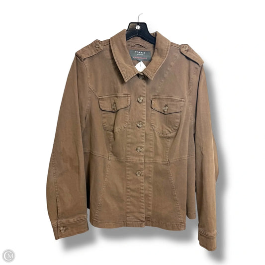 Jacket Denim By Torrid In Brown, Size: L