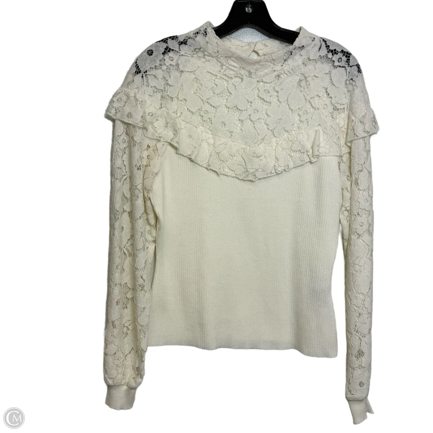 Top Long Sleeve By Clothes Mentor In Cream, Size: L