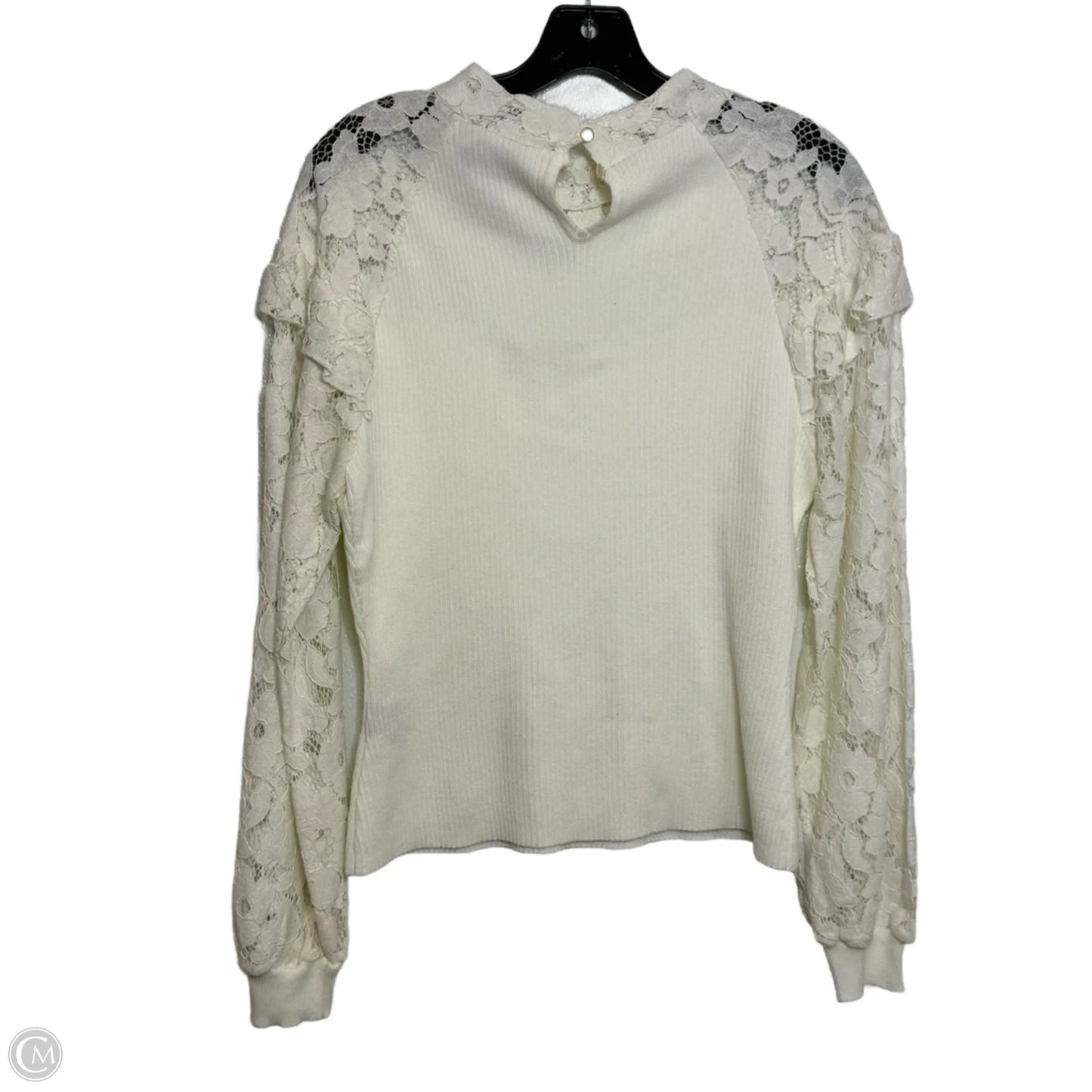 Top Long Sleeve By Clothes Mentor In Cream, Size: L