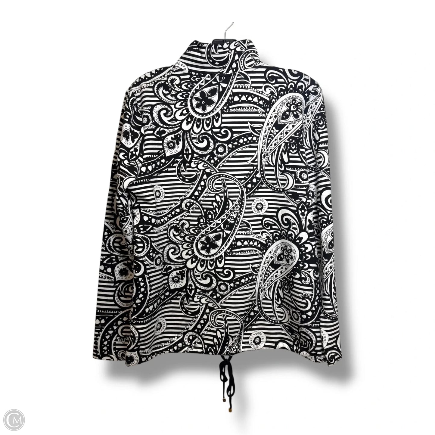 Top Long Sleeve By Jones New York In Black & White, Size: L