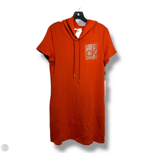 Dress Casual Short By Calvin Klein In Orange, Size: M