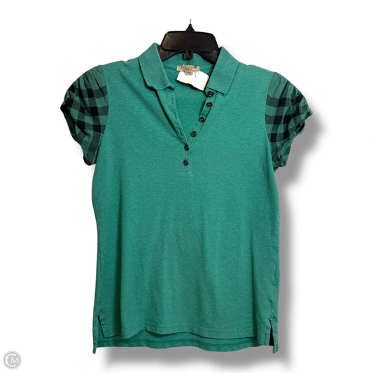Top Short Sleeve Luxury Designer By Burberry Britt In Green, Size: M